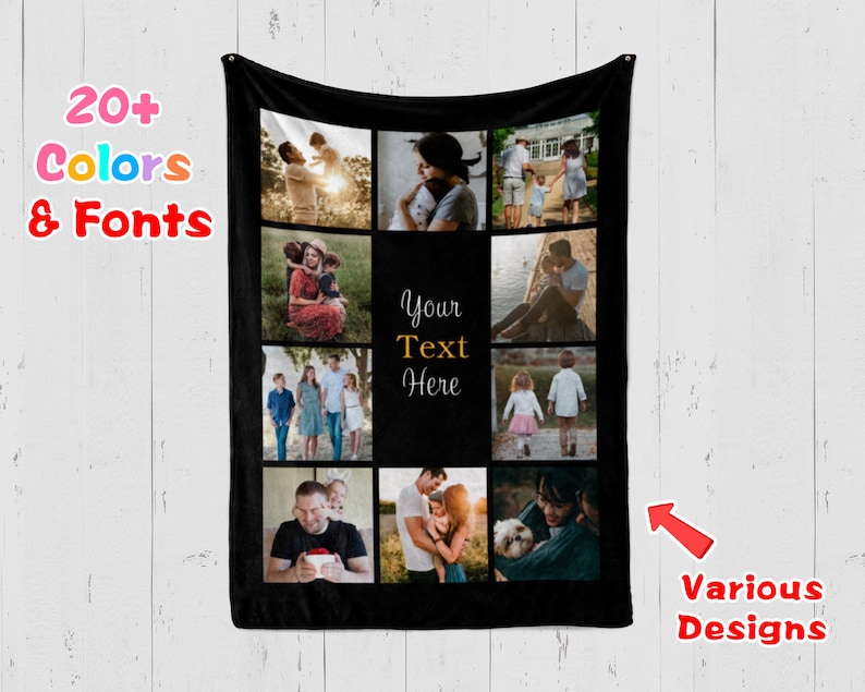Custom Photo Blanket Personalized Blanket Photo Collage Etsy
