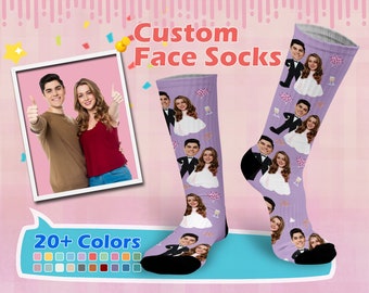 Custom Wedding Socks, Customized Anniversary Gift with text, Custom Face Socks for couple, Gift for Wedding, Personalized gift for groomsmen