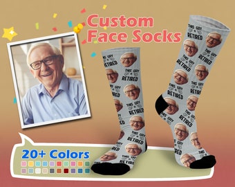 Custom retirement Socks, Put Any Face On socks, Personalized Photo Socks, Socks For Women, Fathers Day Socks,Retirement Gifts,Funny Socks