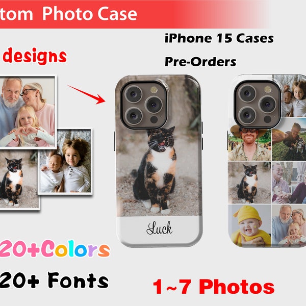 Personalized Phone Case with photos, Customized case for iPhone 15, custom Photo Collage, Valentine's Day, personalized Gifts for mom