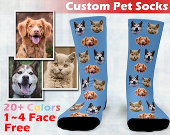 Custom Pet Socks, Customized socks with any photos and text, personalized socks for Dog/cat Lovers, custom gift for dad, Mother's  Day