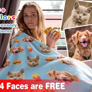 Customized Face Blankets, Personalized gift, Pet Photo Blanket, Dog blanket, Pets on Blanket, back to school gift,  Valentine's Day