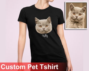 Dog T-shirt, Cat Shirt, Pet Face T-Shirt, Personalized T-Shirt, Custom T-Shirt,Dog Photo Shirt, Gift for Dog Lover,Valentine's Day