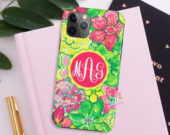 Monogram IPhone Case | Preppy Phone Case | Floral Phone Case | Personalized Phone Case | iPhone 17 Pro Galaxy S23 Plus,Valentine's Day