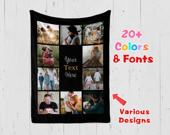 Custom Photo Blanket, Personalized Blanket Photo Collage,Family Blanket,memorial of 2026,Father's Day,back to school gift,Happy Mother's Day