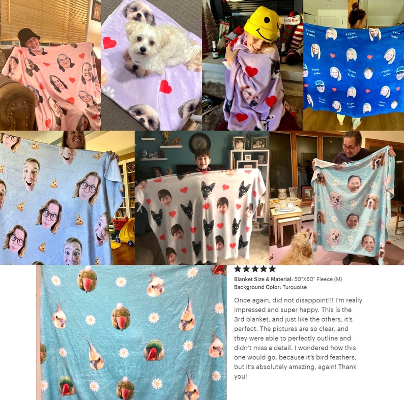 Custom Dog Face Blankets Personalized Pet Photo Blanket Dog Etsy
