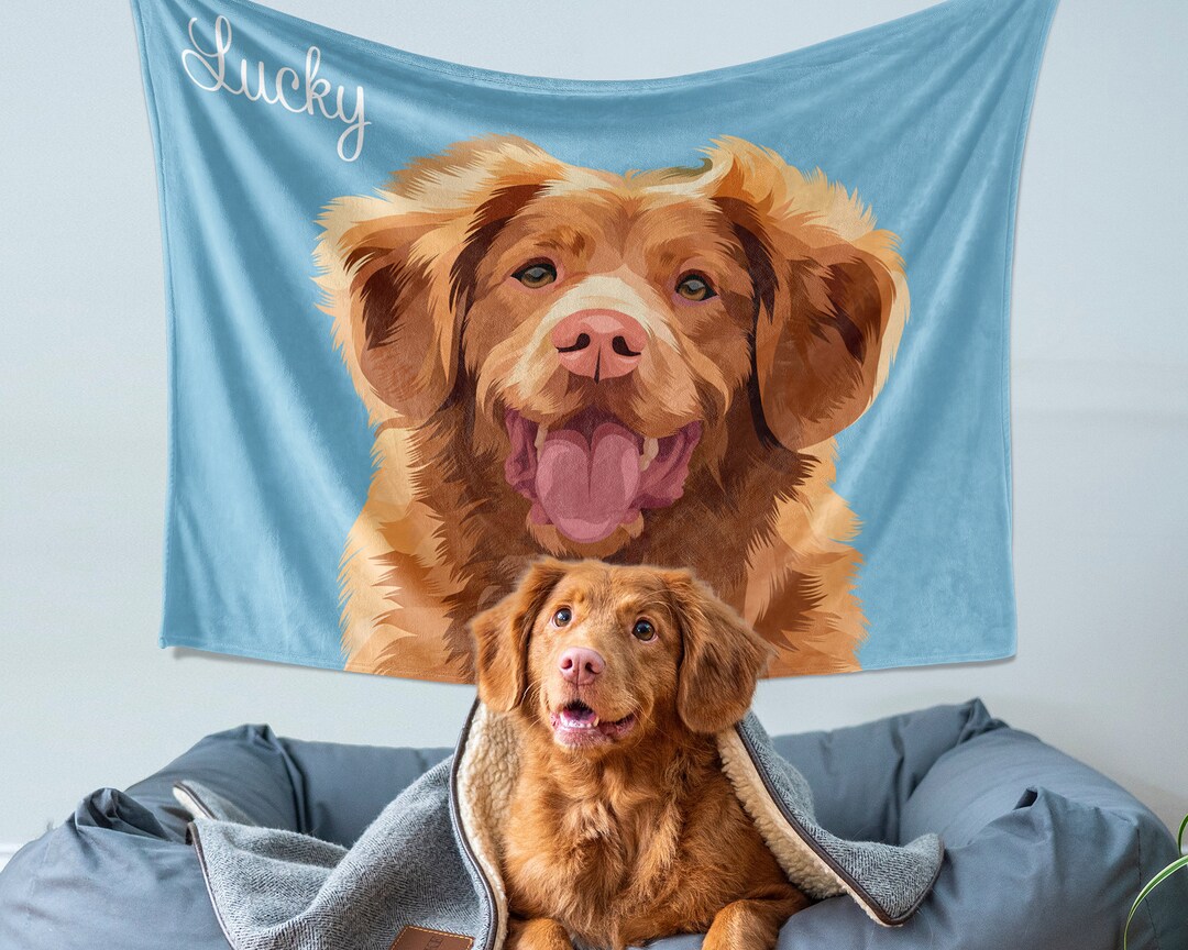 Custom Blanket Pet Portrait Pet Portrait Blanket,dog Blanket