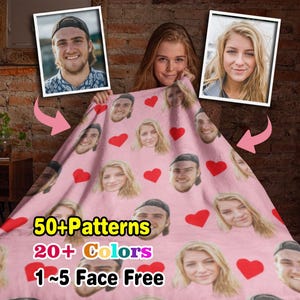 Personalized Photo face blanket, Custom Photo Blanket,faces on blanket,Gift for Family Members, Father’s Day,Graduation Gift, Mother's Day