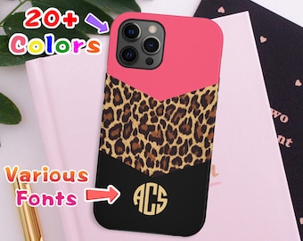 LEOPARD Monogram Phone Case,Cheetah/Leopard Print phone case,Personalized MagSafe Tough case for iPhone16 Pro Max,GalaxyS23,Graduation Gift