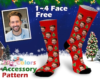 Custom Christmas Socks, Personalized Holiday Face Socks, Custom Face Socks, Father's Day,Socks for men women, Holiday Gift,Father's Day Gift