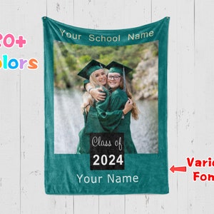 GraduationBlanket 2024, Personalized Blanket,Senior Graduation Gift,Photo Blanket,Class of 2024,Pictureblankets,MemorialGift,Valentine&#39;s Day