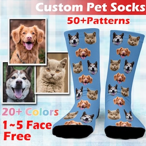Custom Pet Socks, Customized socks with any photos and text, personalized socks for Dog/cat Lovers,back to school gift,Happy Father’s Day
