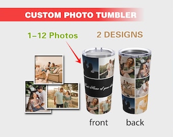 Custom Tumbler with any Picture, Personalized Photo Collage Tumbler with text, Customized Travel Mug, Graduation Gift,Happy Mother's Day