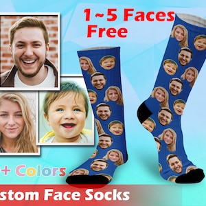 Customized face Socks, Put Any Faces On socks, Custom Sock with text, Funny faces on Socks, gift for dad/grandpa, Class of 2024,Mother's day