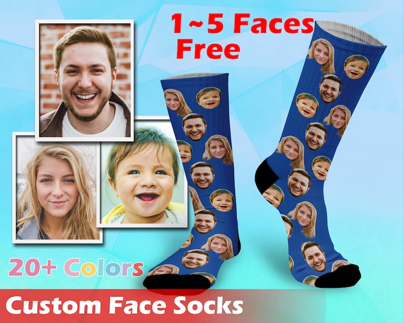 Customized Face Socks Put Any Faces on Socks Custom Sock Etsy