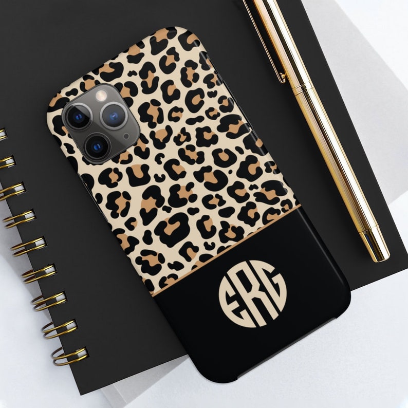 LEOPARD Monogram Cell Phone Case Cheetah Leopard Print With Etsy