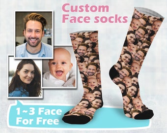 Verrückte Gesichter Socken, Personalisierte Socke, Legen Sie Ihr Gesicht auf Socken, Fotosocken, Benutzerdefinierte Gesichtssocken, Abschlussgeschenke, Valentinstag