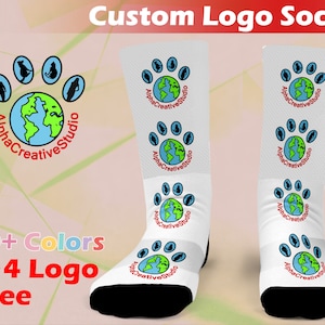 Custom Logo Socks, Put Logo On socks, Personalized Logo Socks,Father&#39;s Day, Logo Picture Socks, Business Logo On Socks, Logo Print Socks