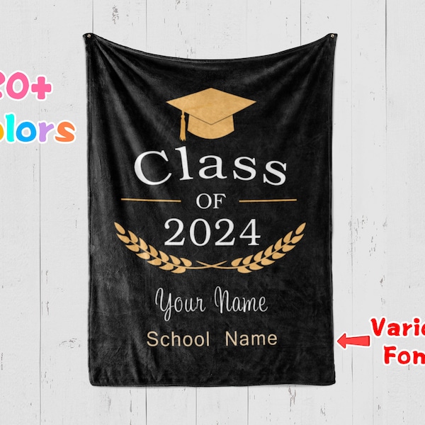 Graduation Blanket 2024, Personalized  Blanket, Senior Graduation Gift, Present for Daughter , Custom text blanket, Class of 2024