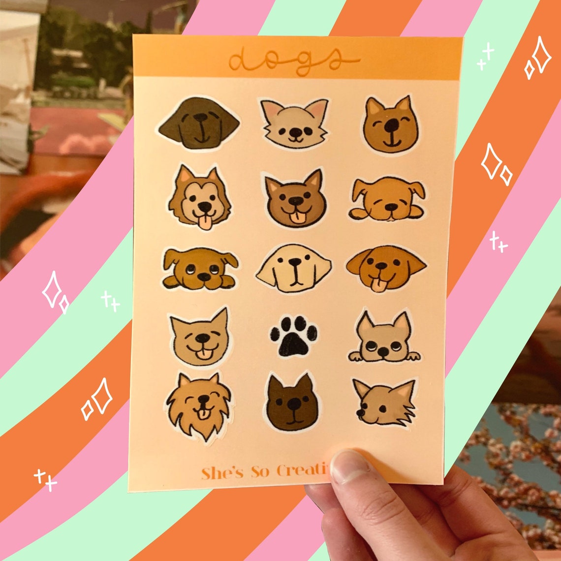 Dogs Stickers Sheet Etsy