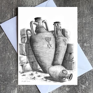 Heiliges Land Pack von 5 Grußkarten "Alten biblischen Topf", Taufe, Weihnachten, Israel, Jerusalem, Ostern, Taufe, Auferstehung, Jesus, jüdisch