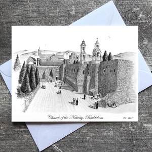 Pack terre sainte de 5 cartes de vœux « Église de la Nativité », Noël, Jérusalem, Vendredi Saint, Pâques, Bethléem, Résurrection, Jésus,Israël