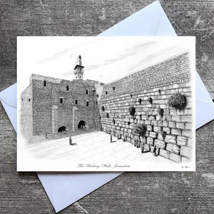 Holy Land Pack van 5 wenskaarten "Klaagmuur", Christendom, Israël, Jeruzalem, Joodse, Westelijke Muur, Jezus, Kotel, Kerstmis, Verjaardag, kaarten,
