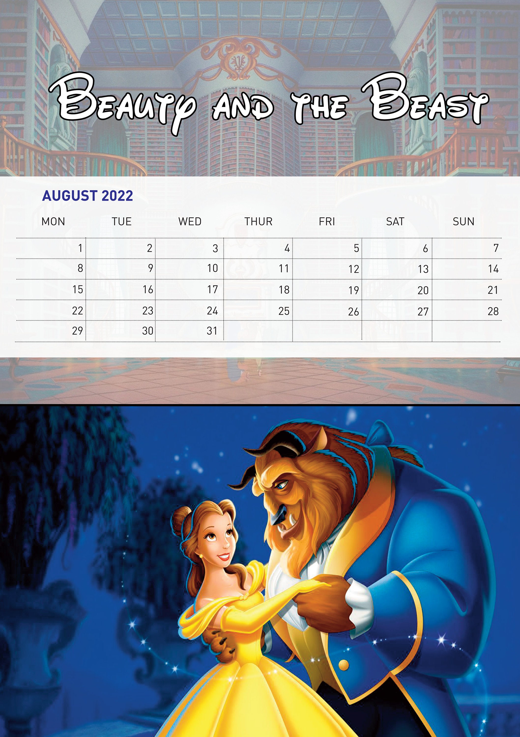 Disney 2022 Calendar handmade Disney calendar for kids 2022 | Etsy