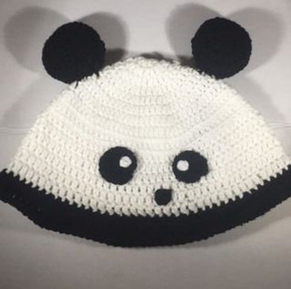 Crochet Panda Bucket Hat Finished 
