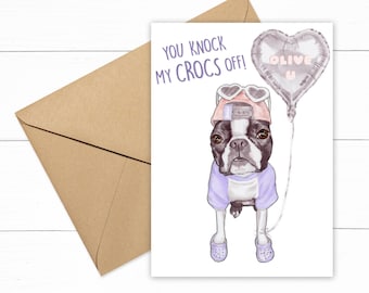 For Mother in Law Dog Note Cards Letter Writing Set New Client Idea Funny Christmas Card Ephemera Kit Groomsman Invite Boston Terrier