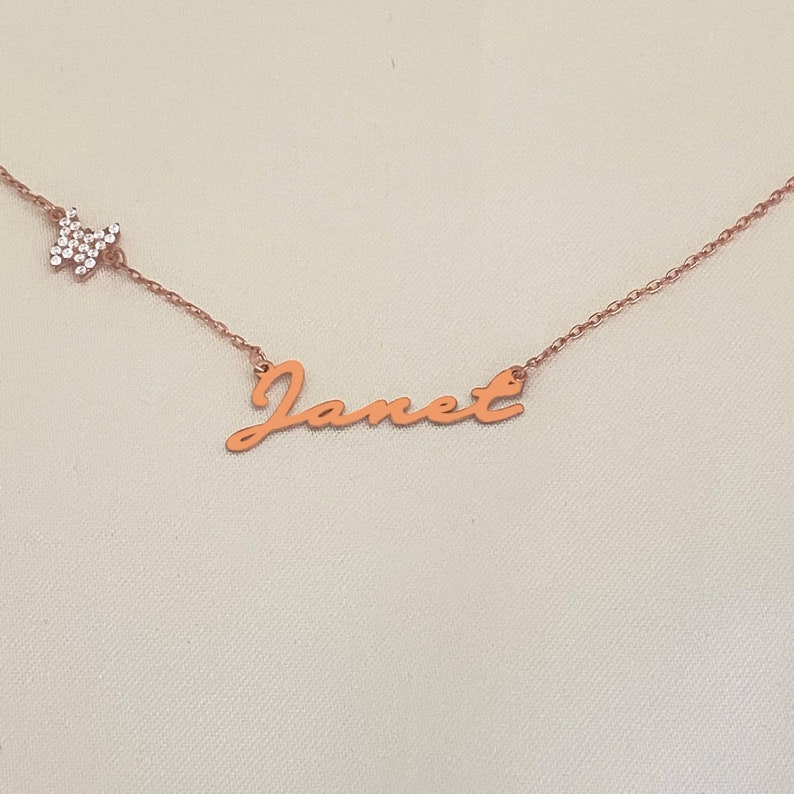 Personalized Name Necklace with a Butterfly \u2022 Minimalist Jewelry \u2022 Custom Name Necklace \u2022 BSN113
