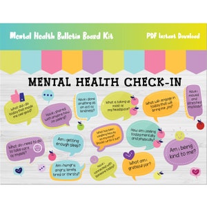 Kits de babillard sur la santé mentale/SEL/apprentissage socio-émotionnel/conseil scolaire/psychologie/thérapeute/décoration murale/présentoir/psychologue/L224