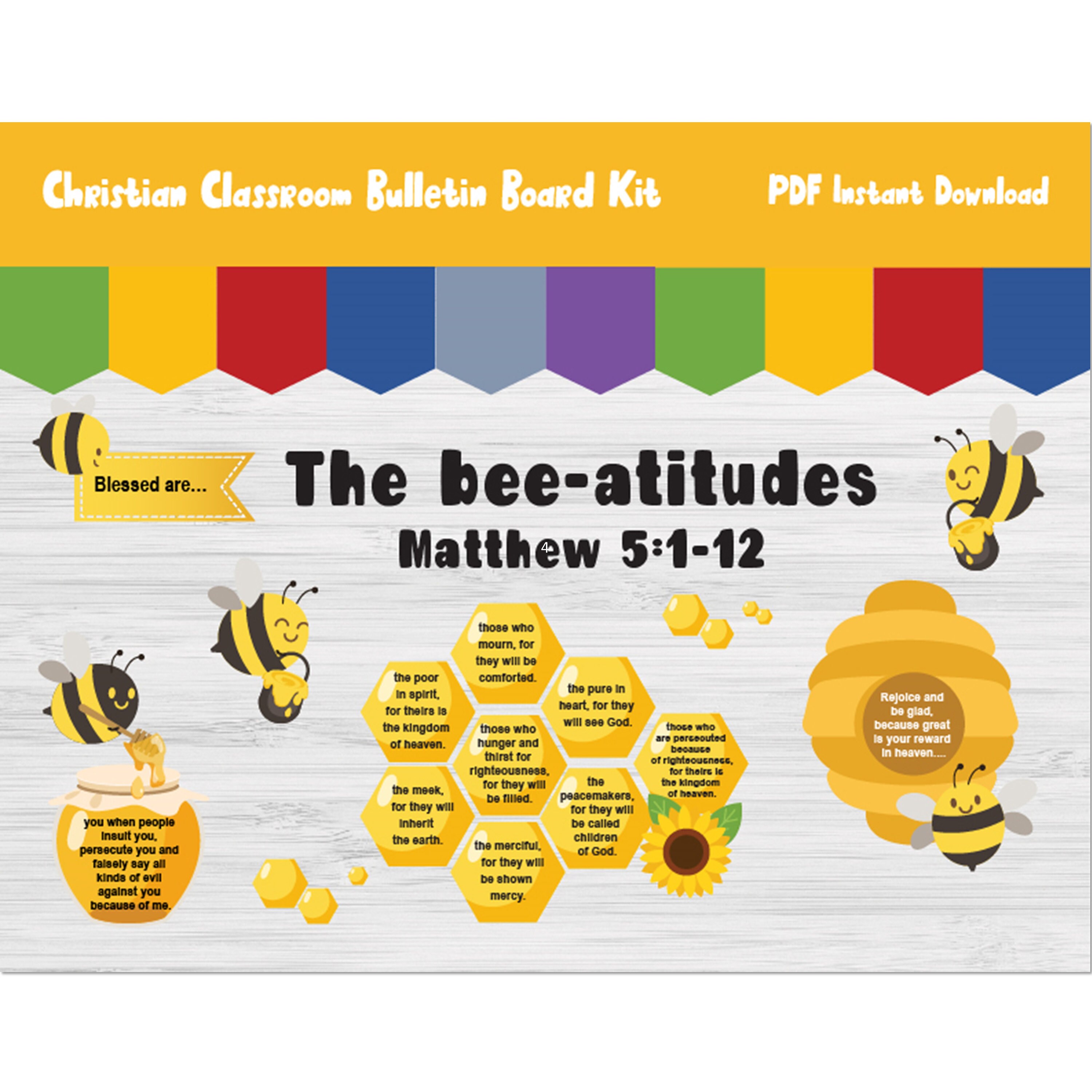 Christian Bulletin Board Kit/bible Verse/sunday School Classroom Decor ...
