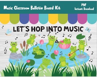 Music Classroom Bulletin Board Kit/Music Class Room Decor/Wall Door Display/Printable/Preschool/Kindergarten/Elementary Primary School/L335