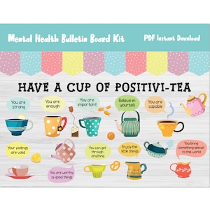 Kits de babillard sur la santé mentale/SEL/Apprentissage social et émotionnel/Conseil scolaire/Psychologie/Thérapeute/Décor mural/présentoir/Décoration/L226