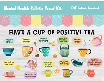 Mental Health Bulletin Board Kits/SEL/Social Emotional Learning/School Counseling/Psychology/Therapist Wall Decor/Display/Decoration/L226