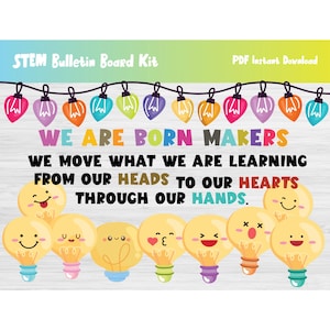 STEM Bulletin Board Kit/Computer Lab/Tech Technology Classroom/Wall Decor/Door Display/Elementary/Primary School/STEAM/Coding Printable/L367