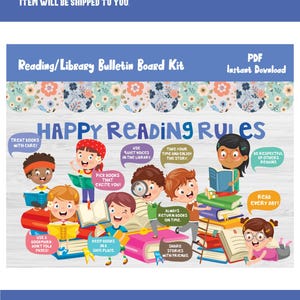 Classroom Library Bulletin Board Kit/Reading Corner/Wall Decor/Kindergarten/Preschool/Elementary Primary School Decoration/Printable/L582