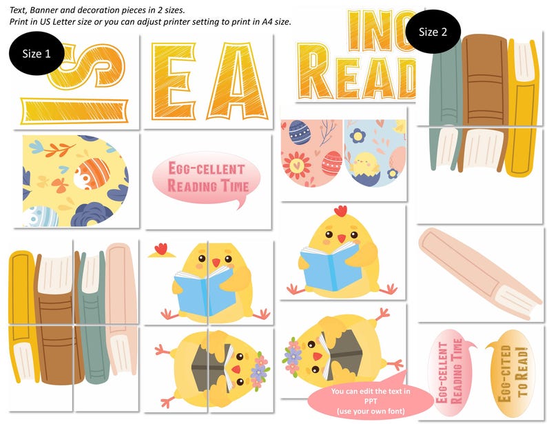 Easter Library Reading Corner Bulletin Board Kit/april Spring Classroom ...