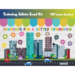 Tech Technology Bulletin Board Kit/Computer Lab/Classroom/School Wall Hallway Decor/Display/Elementary/Primary Middle School/STEM STEAM/L380