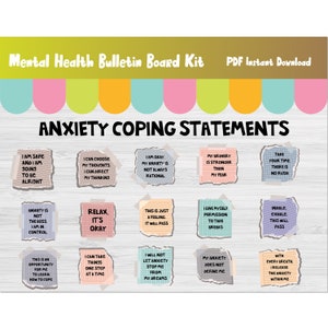Kits de babillard sur la santé mentale/SEL/Apprentissage socio-émotionnel/Conseil scolaire/Psychologie/Thérapeute Décoration murale/Présentation/Décoration/L279