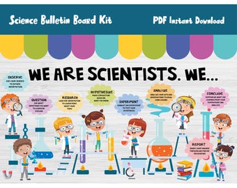 Science Themed Bulletin Board Kit/Classroom Decor/Elementary/Primary/Middle School Teacher Wall Door Display/Homeschool Printable/Print/L354