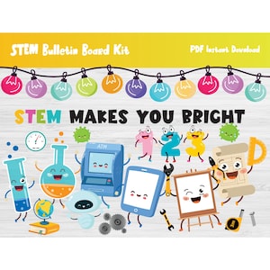 STEM Bulletin Board Kit/Computer Lab/Tech Technology Classroom/Wall Decor/Door Display/Elementary/Primary School/STEAM/Coding Printable/L368