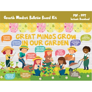 Growth Mindset Bulletin Board Kit/Motivational Classroom Wall Decor/Positive/Social Emotional Learning/Kindergarten/Elementary/Preschool/620