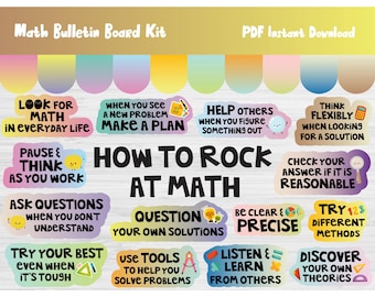 Math Bulletin Board Kit/Growth Mindset/ Classroom Decor/Wall Door Display/Elementary/Primary/Middle School Printable/Class Decoration/L366