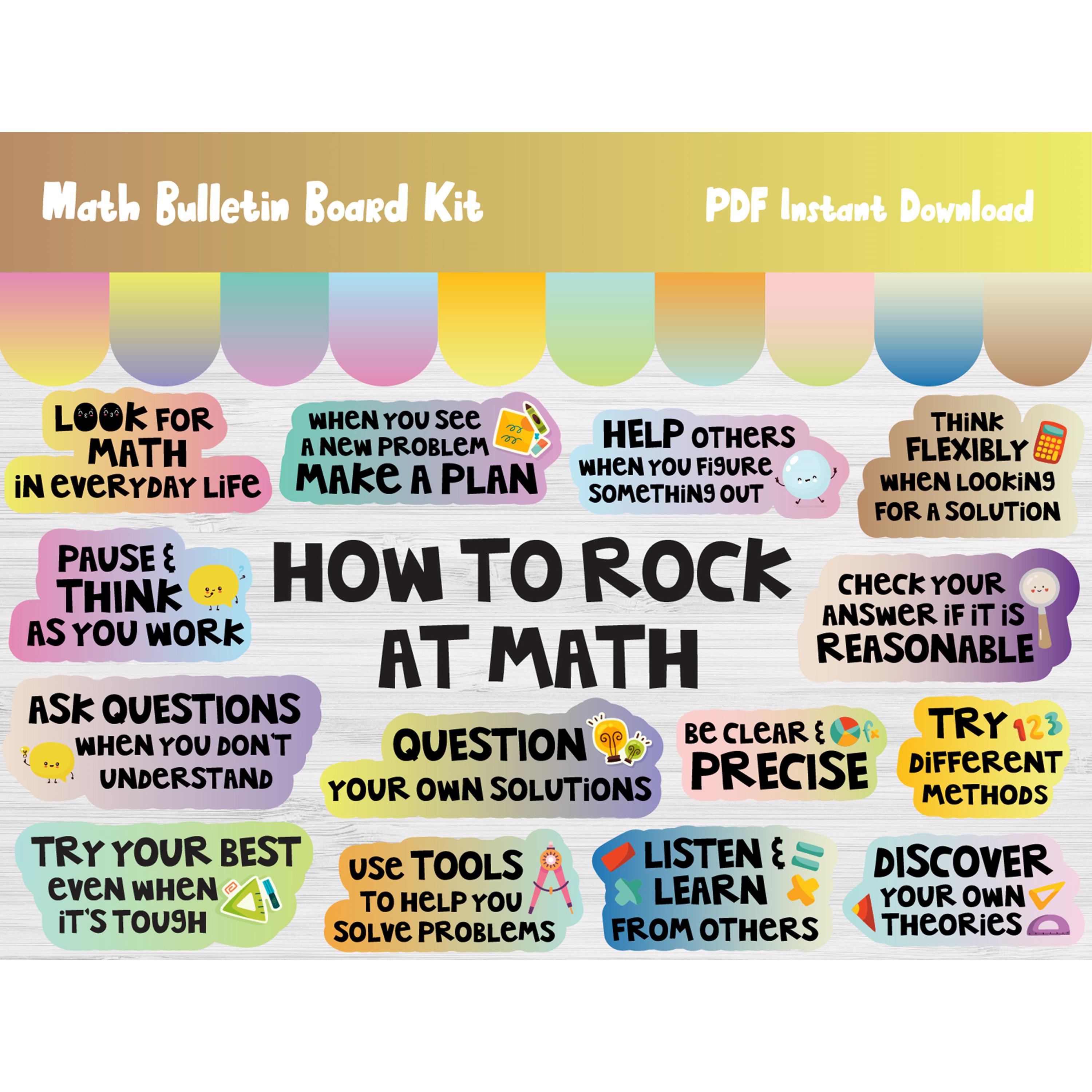 Math Bulletin Board Kit/growth Mindset/ Classroom Decor/wall Door ...