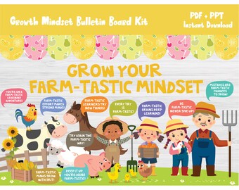 Fall Growth Mindset Back To School Bulletin Board Kit/Motivational Classroom Wall Decor/Social Emotional Learning/Kindergarten/Preschool/606
