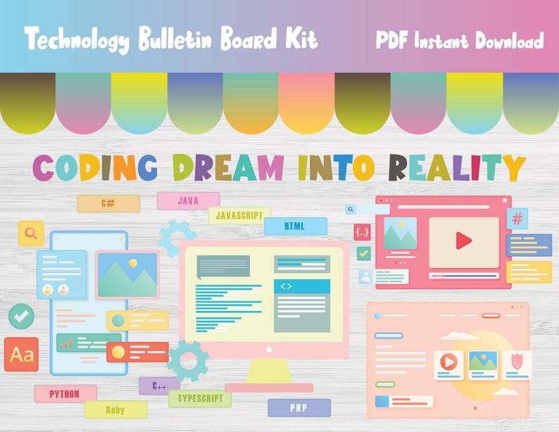 Coding Bulletin Board Kit/computer Science/lab/classroom/technology ...