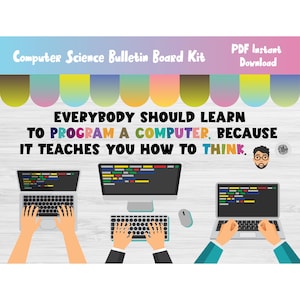 Coding Bulletin Board Kit/Computer Science/Lab/Classroom/Technology/School Wall Hallway Decor/Tech Display/Elementary/Middle School/L382