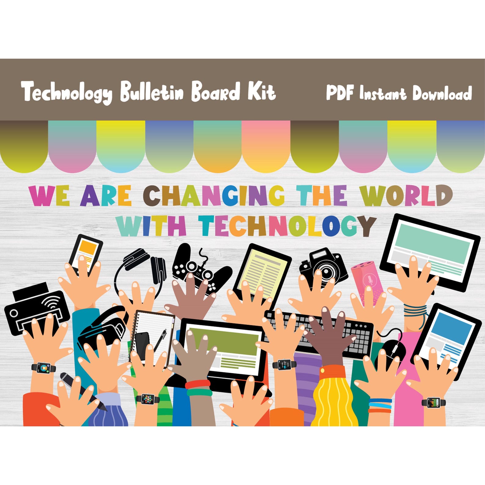 Tech Technology Bulletin Board Kit/computer Science/lab/classroom/wall ...